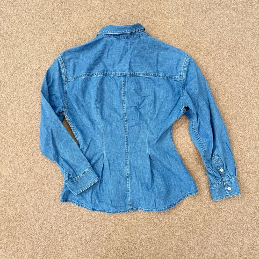 Madewell Chambray Denim Darted Button-Up Long Sleeve Shirt XS